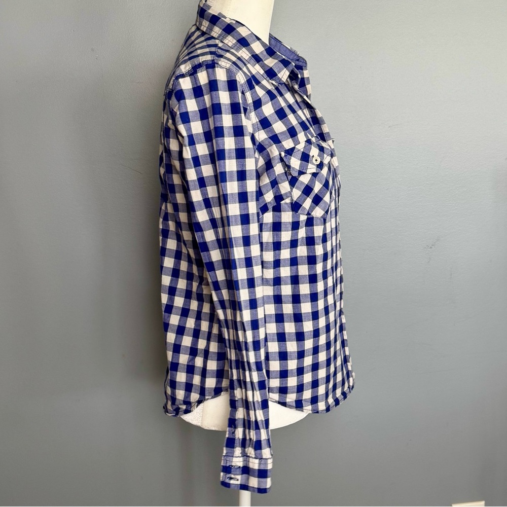 Forever 21 Blue and White Plaid Top - Picture 2 of 4
